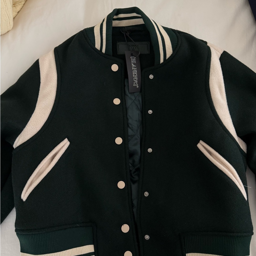 NWT Blank NYC Smart Move Woven Varsity Bomber Jacket - Picture 4 of 4